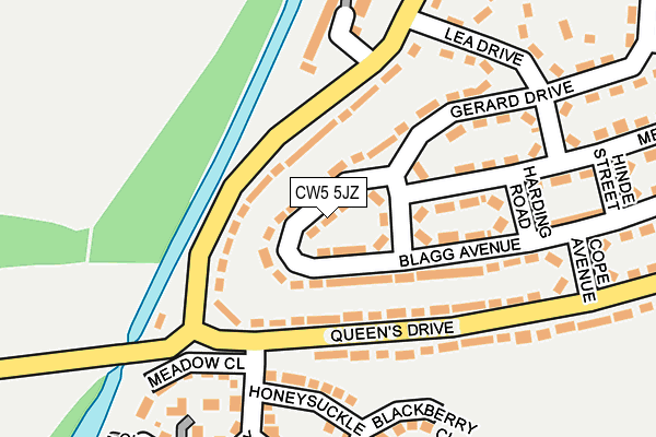 CW5 5JZ map - OS OpenMap – Local (Ordnance Survey)