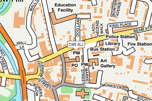 CW5 5LJ map - OS OpenMap – Local (Ordnance Survey)