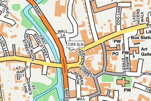 CW5 5LN map - OS OpenMap – Local (Ordnance Survey)