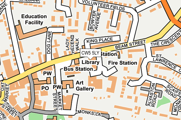 CW5 5LY map - OS OpenMap – Local (Ordnance Survey)