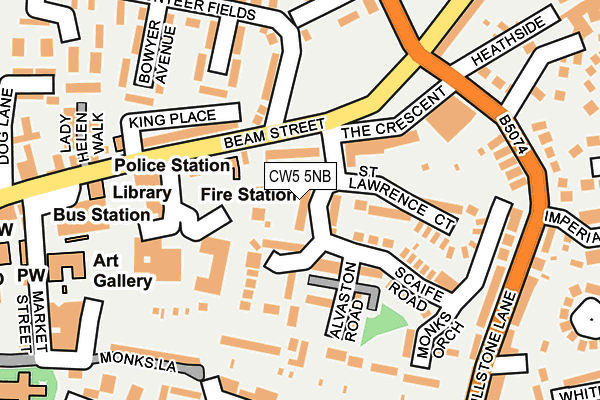 CW5 5NB map - OS OpenMap – Local (Ordnance Survey)