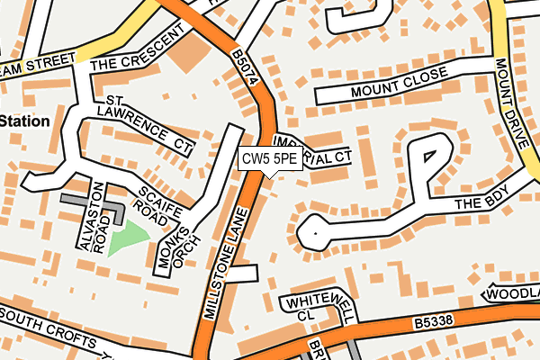 CW5 5PE map - OS OpenMap – Local (Ordnance Survey)