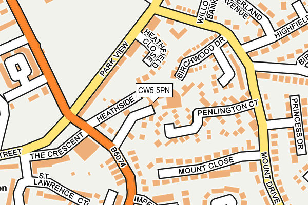 CW5 5PN map - OS OpenMap – Local (Ordnance Survey)