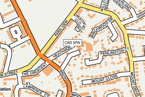 CW5 5PW map - OS OpenMap – Local (Ordnance Survey)