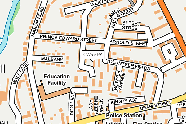 CW5 5PY map - OS OpenMap – Local (Ordnance Survey)