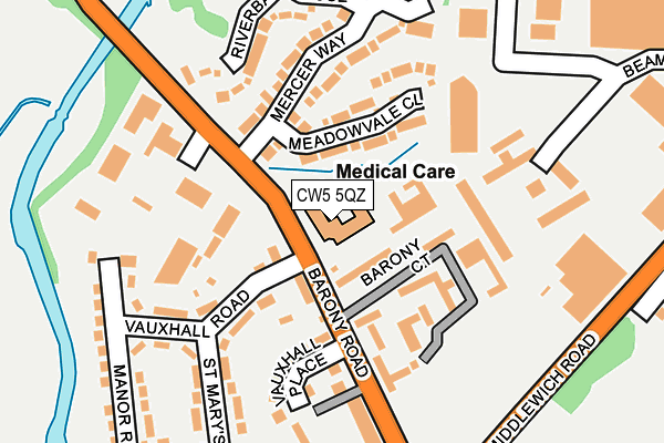 CW5 5QZ map - OS OpenMap – Local (Ordnance Survey)