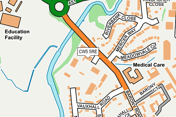 CW5 5RE map - OS OpenMap – Local (Ordnance Survey)