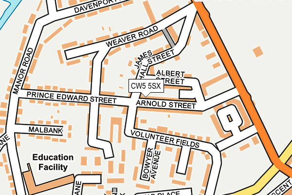 CW5 5SX map - OS OpenMap – Local (Ordnance Survey)