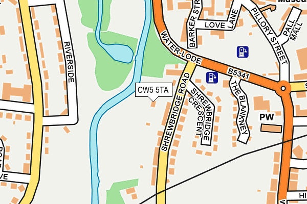 CW5 5TA map - OS OpenMap – Local (Ordnance Survey)