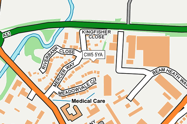 CW5 5YA map - OS OpenMap – Local (Ordnance Survey)
