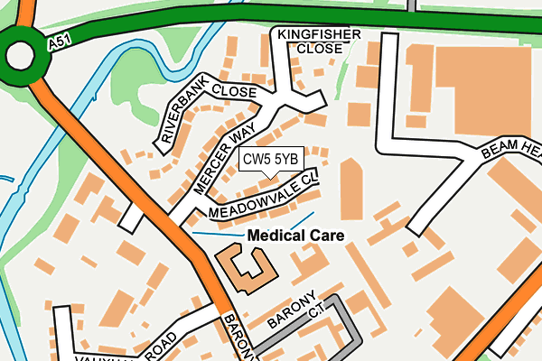 CW5 5YB map - OS OpenMap – Local (Ordnance Survey)