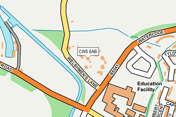 CW5 6AB map - OS OpenMap – Local (Ordnance Survey)
