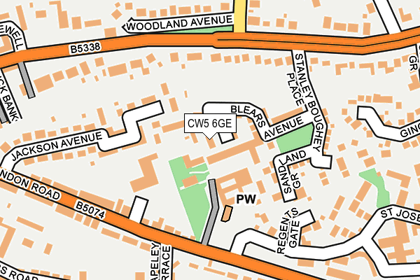 CW5 6GE map - OS OpenMap – Local (Ordnance Survey)