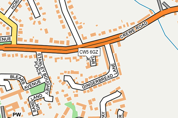 CW5 6GZ map - OS OpenMap – Local (Ordnance Survey)