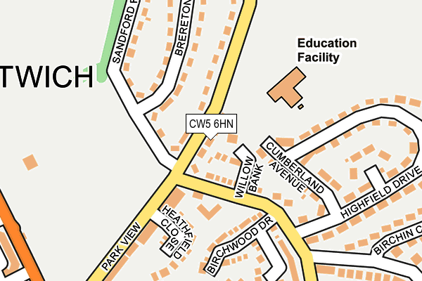 CW5 6HN map - OS OpenMap – Local (Ordnance Survey)