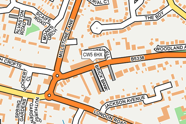 CW5 6HX map - OS OpenMap – Local (Ordnance Survey)