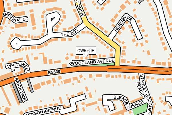 CW5 6JE map - OS OpenMap – Local (Ordnance Survey)