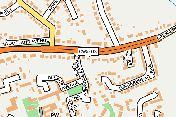 CW5 6JS map - OS OpenMap – Local (Ordnance Survey)