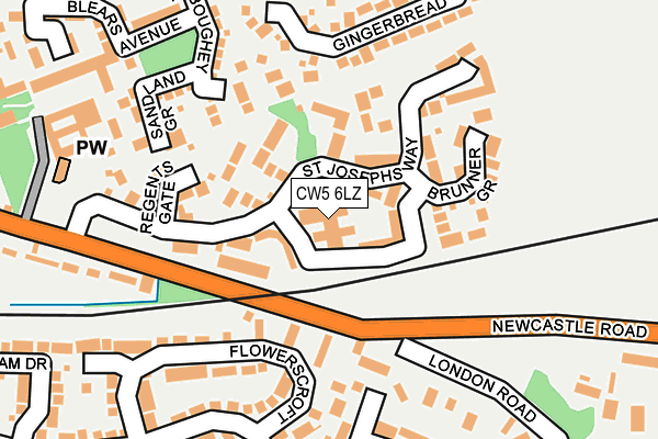 CW5 6LZ map - OS OpenMap – Local (Ordnance Survey)
