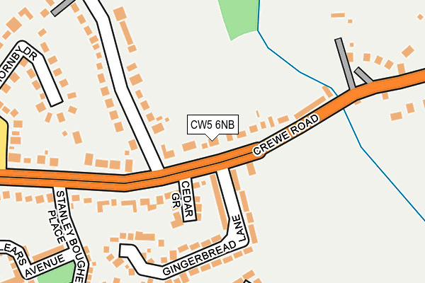 CW5 6NB map - OS OpenMap – Local (Ordnance Survey)
