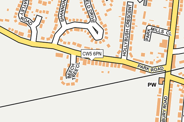 CW5 6PN map - OS OpenMap – Local (Ordnance Survey)