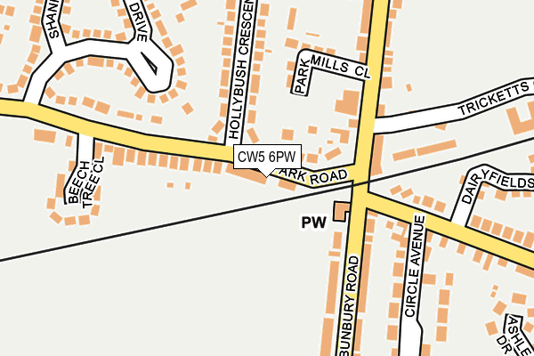 CW5 6PW map - OS OpenMap – Local (Ordnance Survey)