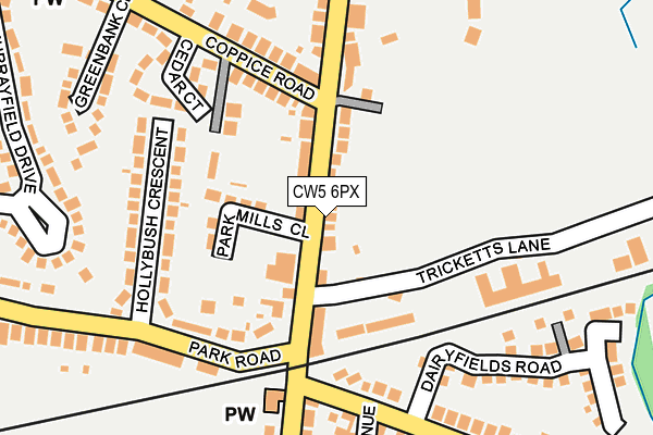 CW5 6PX map - OS OpenMap – Local (Ordnance Survey)