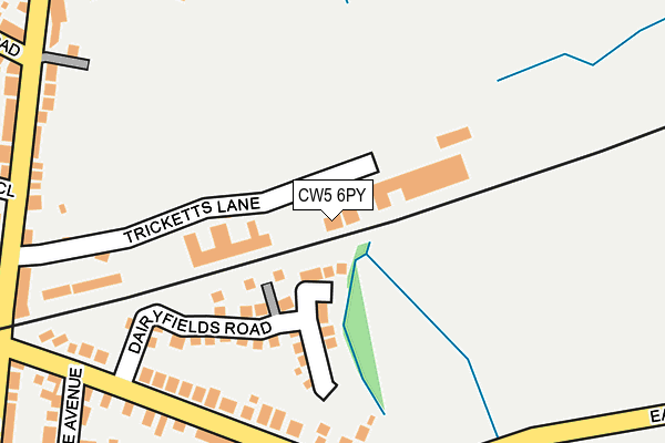 CW5 6PY map - OS OpenMap – Local (Ordnance Survey)