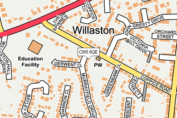 CW5 6QE map - OS OpenMap – Local (Ordnance Survey)