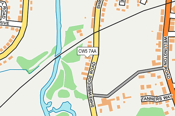 CW5 7AA map - OS OpenMap – Local (Ordnance Survey)