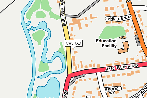 CW5 7AD map - OS OpenMap – Local (Ordnance Survey)