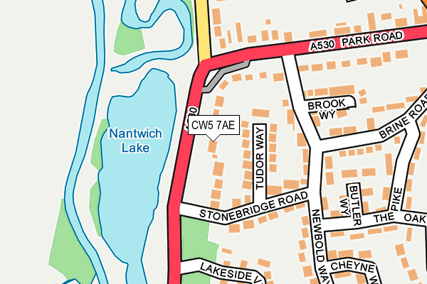 CW5 7AE map - OS OpenMap – Local (Ordnance Survey)