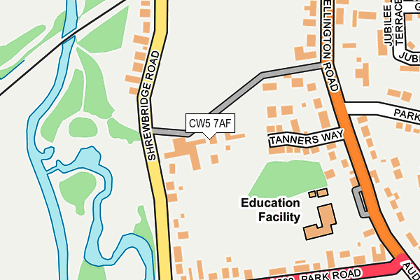 CW5 7AF map - OS OpenMap – Local (Ordnance Survey)