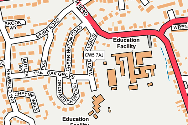 CW5 7AJ map - OS OpenMap – Local (Ordnance Survey)