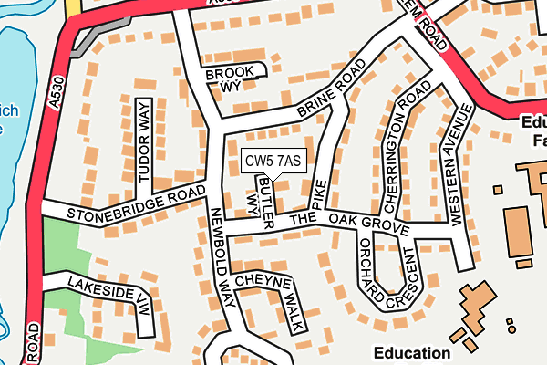 CW5 7AS map - OS OpenMap – Local (Ordnance Survey)