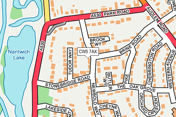 CW5 7AX map - OS OpenMap – Local (Ordnance Survey)