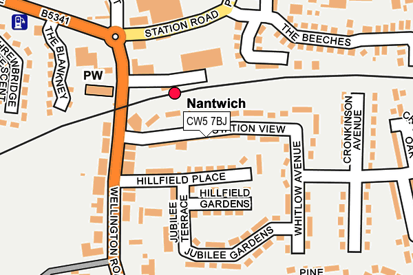 CW5 7BJ map - OS OpenMap – Local (Ordnance Survey)