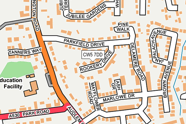 CW5 7DD map - OS OpenMap – Local (Ordnance Survey)