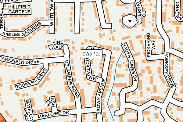 CW5 7DJ map - OS OpenMap – Local (Ordnance Survey)