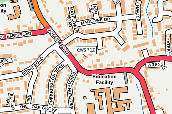 CW5 7DZ map - OS OpenMap – Local (Ordnance Survey)