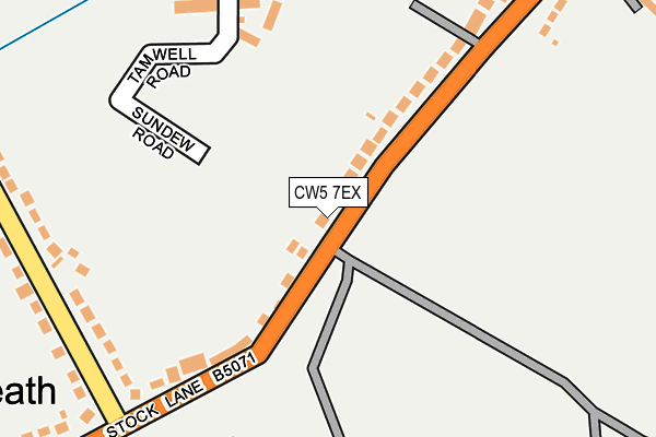 CW5 7EX map - OS OpenMap – Local (Ordnance Survey)