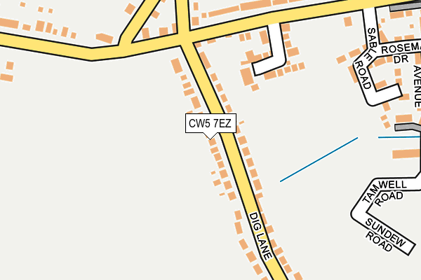 CW5 7EZ map - OS OpenMap – Local (Ordnance Survey)