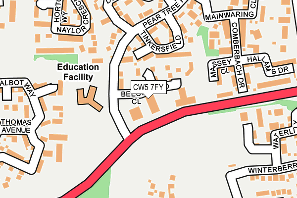 CW5 7FY map - OS OpenMap – Local (Ordnance Survey)