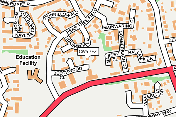 CW5 7FZ map - OS OpenMap – Local (Ordnance Survey)