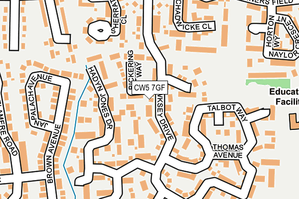 CW5 7GF map - OS OpenMap – Local (Ordnance Survey)