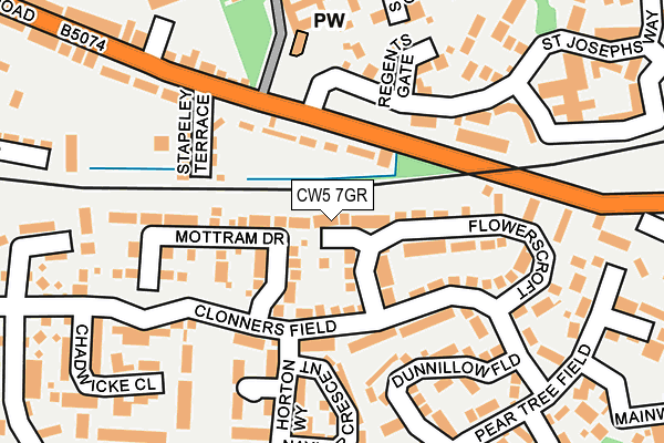 CW5 7GR map - OS OpenMap – Local (Ordnance Survey)