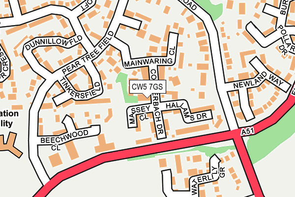 CW5 7GS map - OS OpenMap – Local (Ordnance Survey)