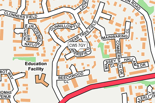 CW5 7GY map - OS OpenMap – Local (Ordnance Survey)