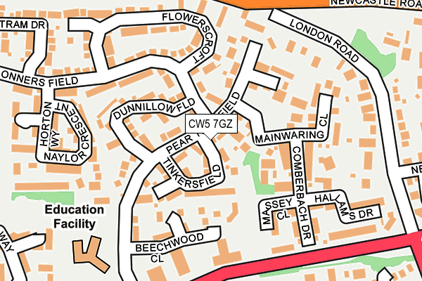 CW5 7GZ map - OS OpenMap – Local (Ordnance Survey)