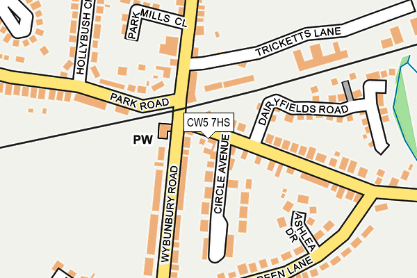 CW5 7HS map - OS OpenMap – Local (Ordnance Survey)